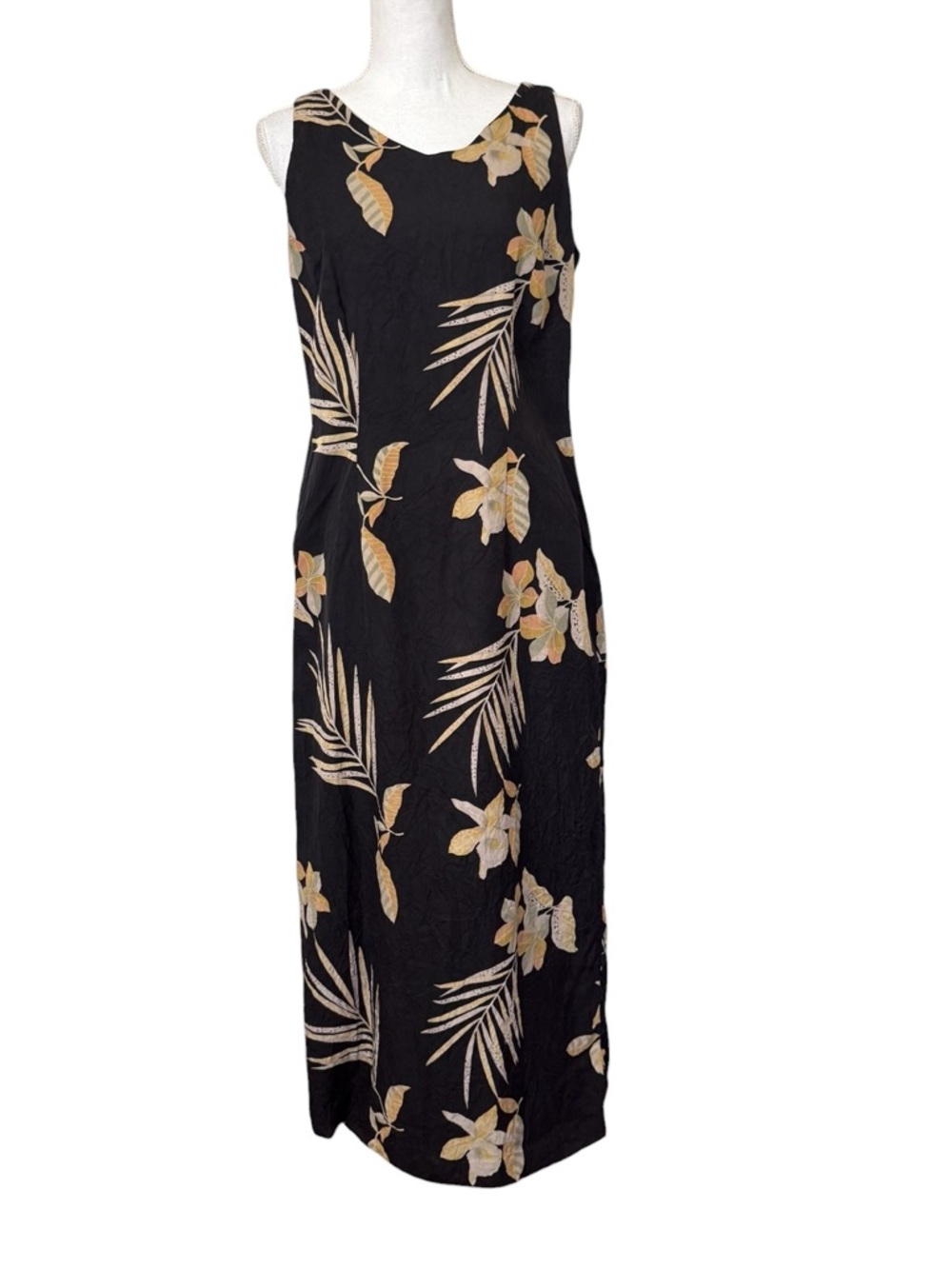 Tori Richard Silk Maxi Dress with Floral Print